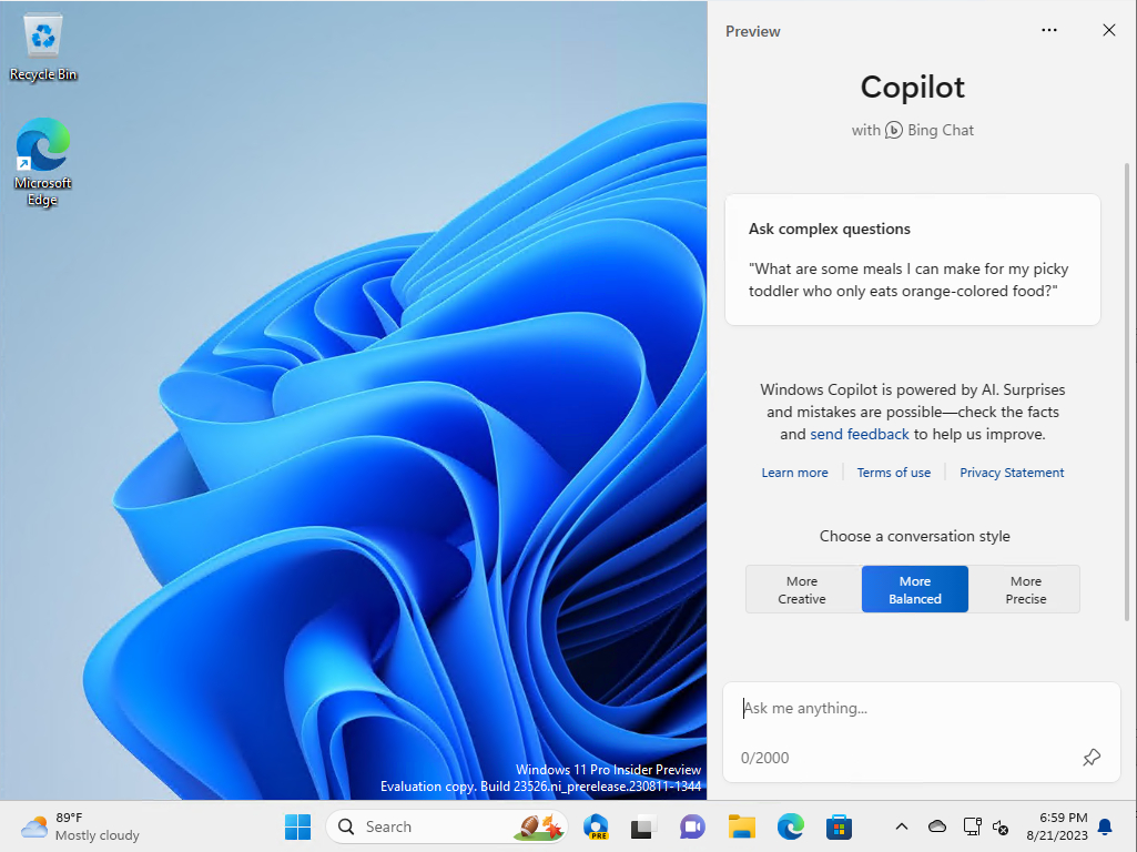 Hands On With Microsoft Copilot in Windows 11, Your Latest AI